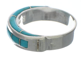 Genuine Sterling Silver Turquoise Ring Size 4-3/4 EX41820